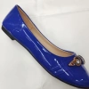 Wholesale of women's blue rhinestone round-toe leather shoes and flat shoes for foreign trade details Picture